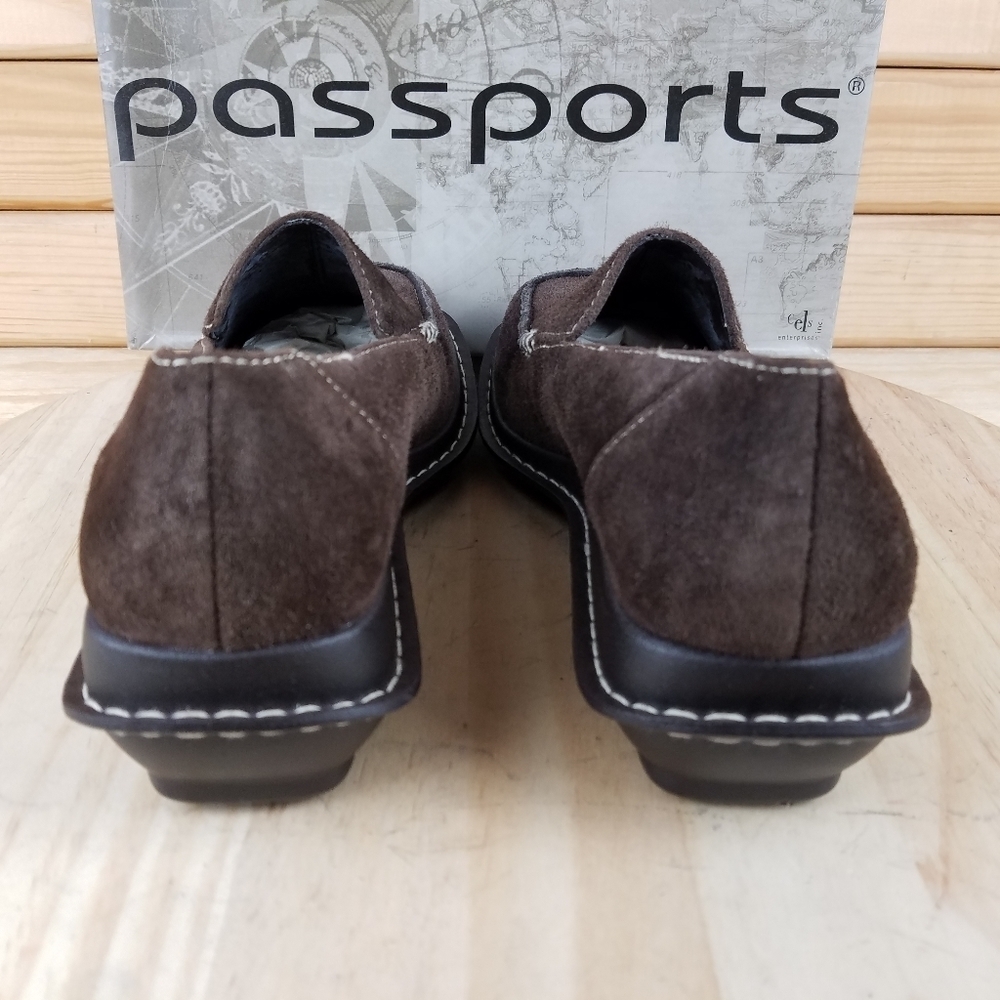 Suede Leather Loafer Brown Slip on Casual Comfort Shoes Moc Toe Women's 8.5 US - Picture 4 of 10